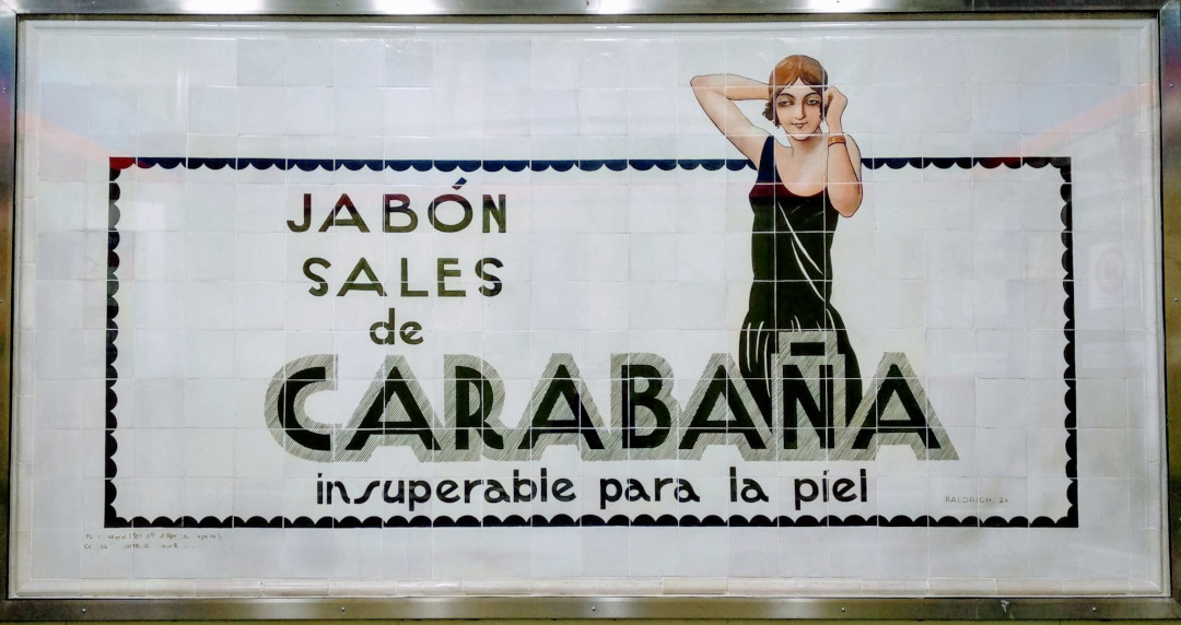 Advertising from the 1920s in Sevilla metro, Madrid