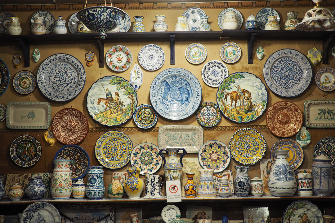 Artisanal ceramics on display